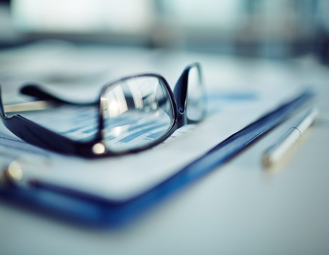 glasses and notepad